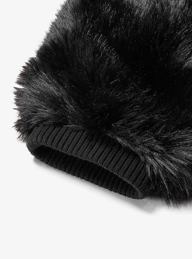 Faux Fur and Wool Leg Warmers in BLACK/BLACK | Michael Kors