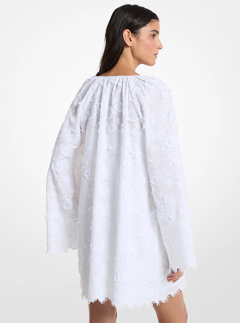 Kleid aus Baumwoll-Voile mit Blumenstickerei in WEISS | Michael Kors