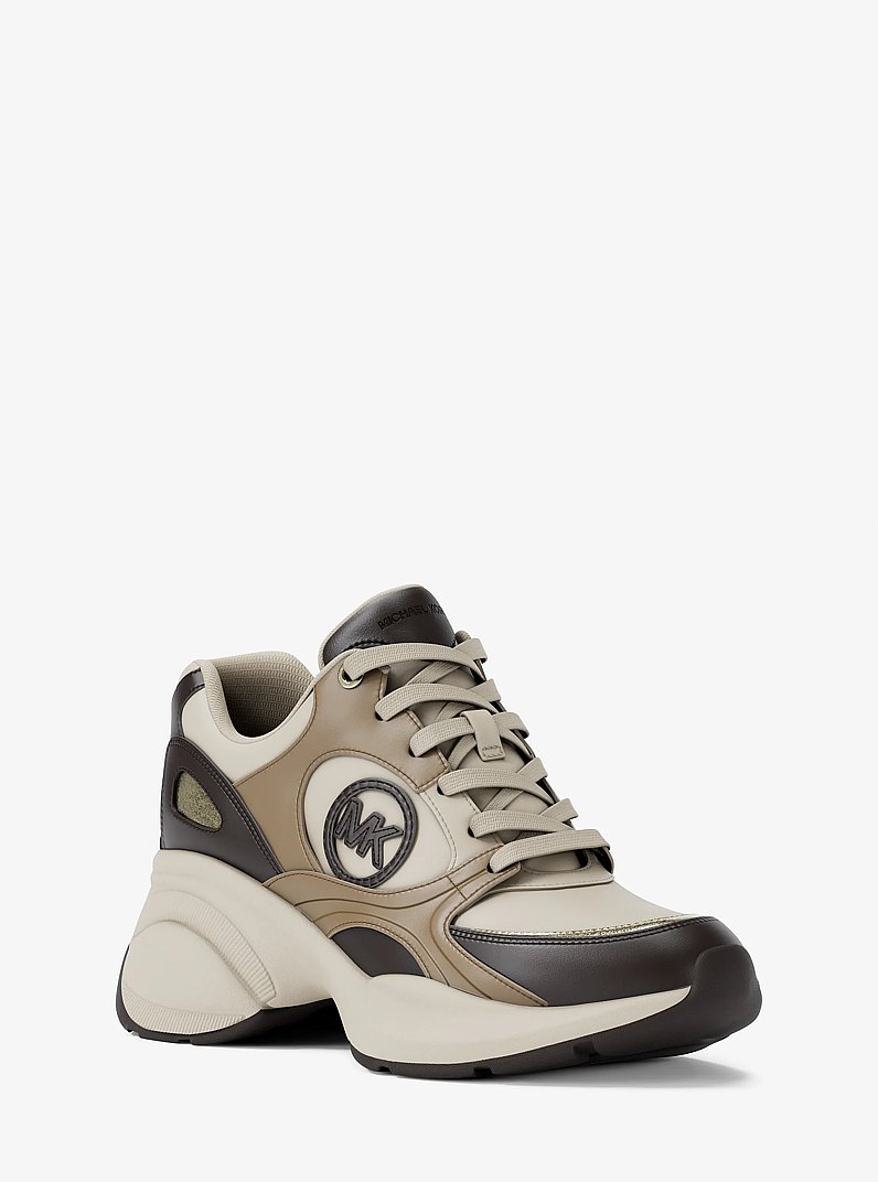 Zuma Leather and Mesh Trainer in CHOCOLATE COMBO | Michael Kors