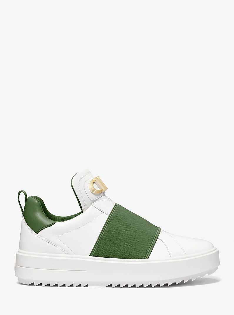 Emmett Embellished Leather Slip-On Sneaker in AMAZON GREEN | Michael Kors