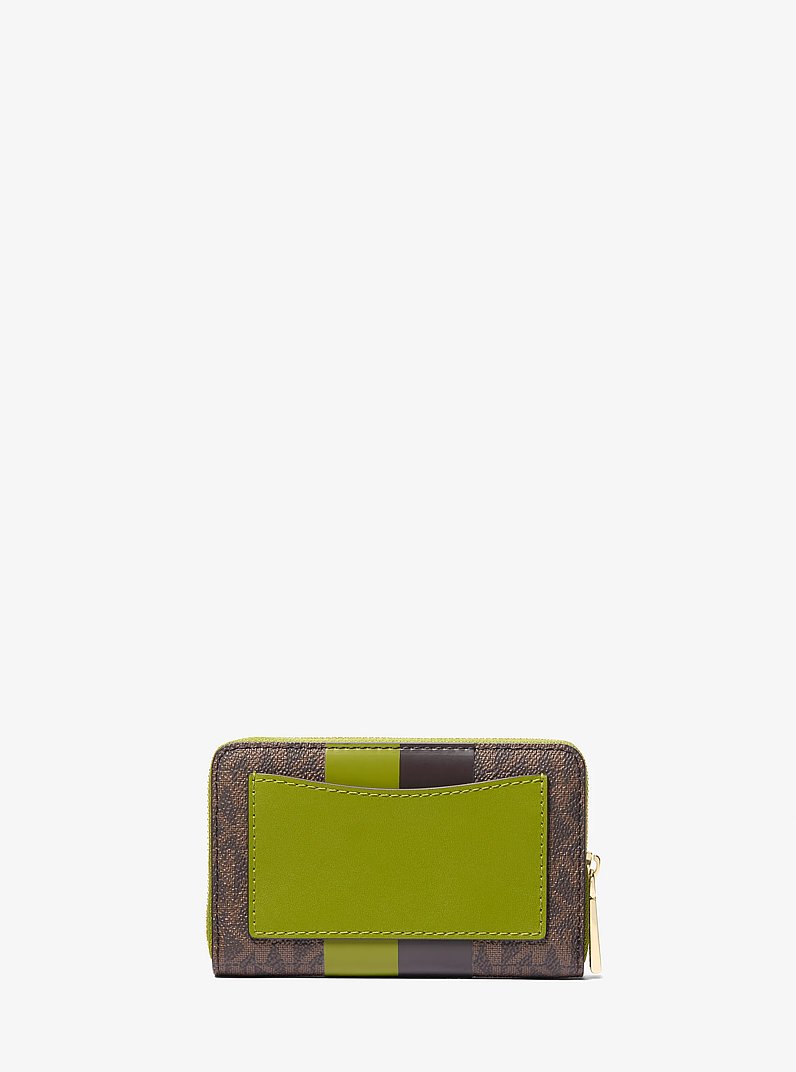 Small Logo Stripe Wallet in MEADOW GREEN | Michael Kors