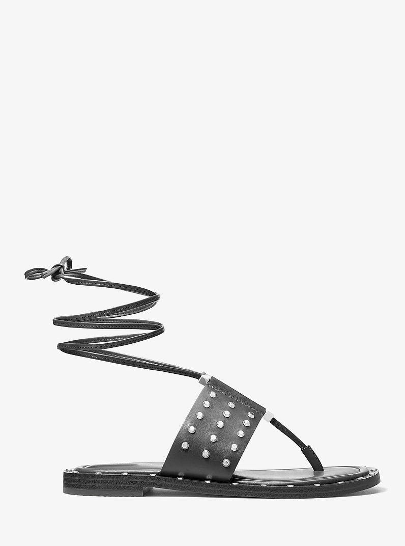 Jagger Studded Leather Sandal in BLACK | Michael Kors