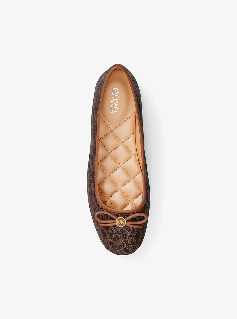 Savannah Signature Logo Ballet Flat in BROWN | Michael Kors
