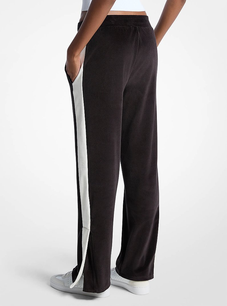 Stripe Velour Track Pants in BLACK - Sale | Michael Kors [US]