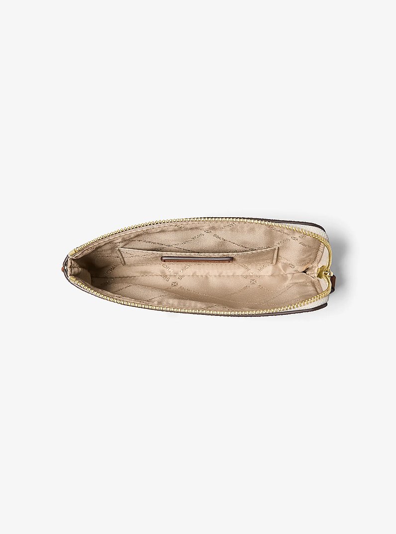 Jet Set Travel Small Signature Logo Wristlet in VANILLE | Michael Kors