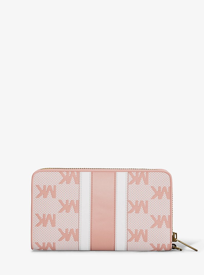 Jet Set Travel Large Striped Logo Jacquard Smartphone Wristlet in
