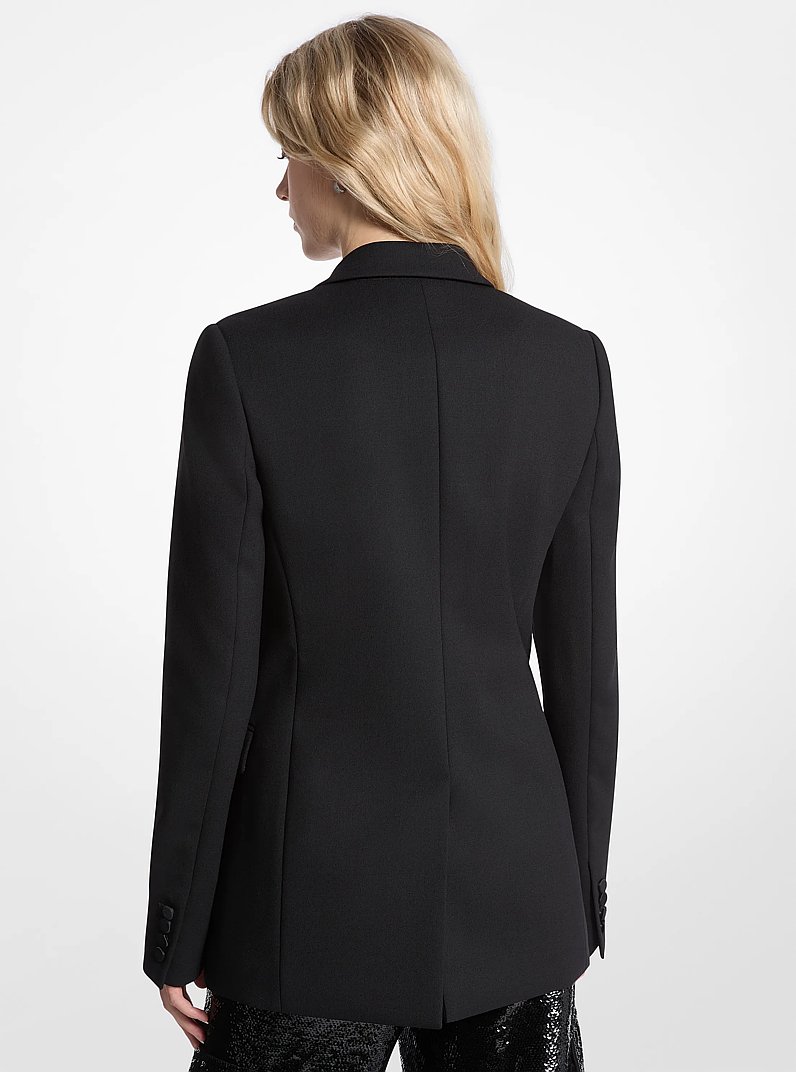 Blazer tipo esmoquin de sarga in NEGRO | Michael Kors
