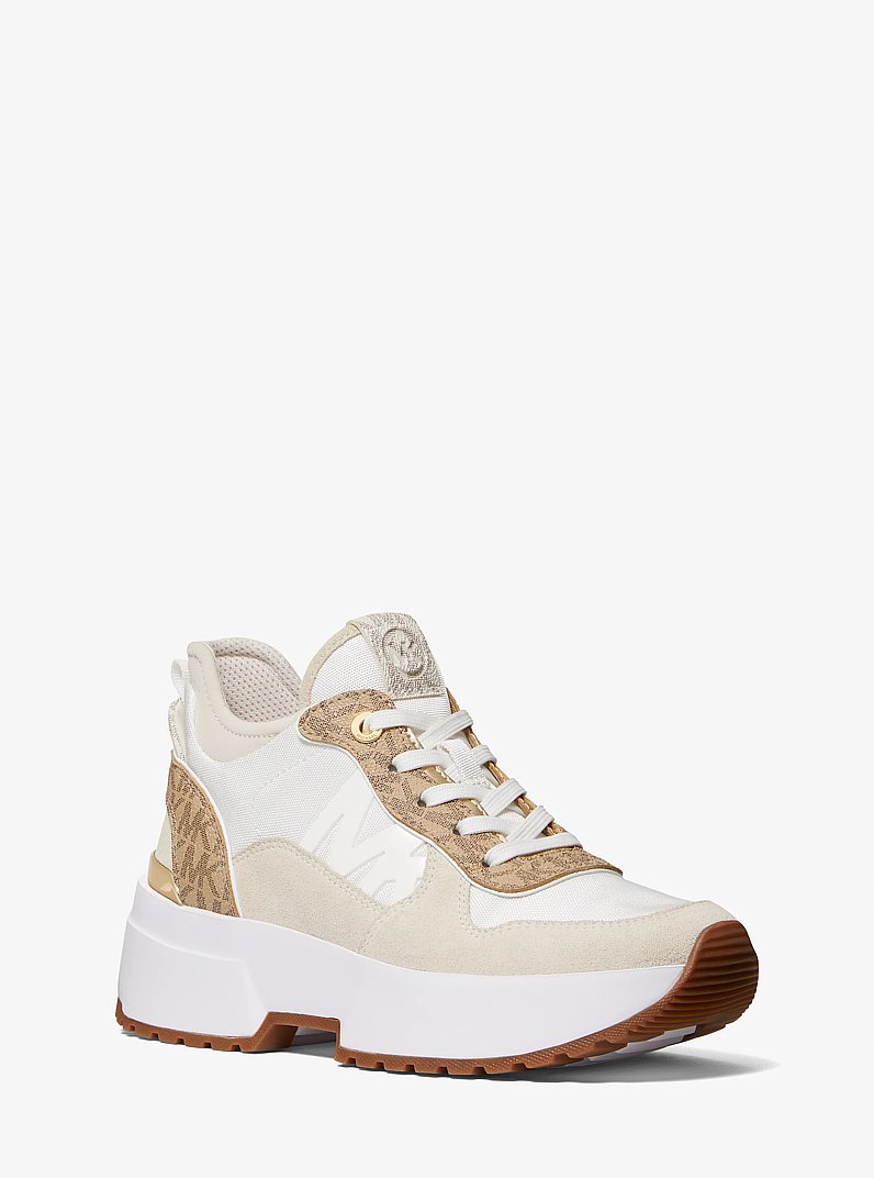 Muse Mesh and Logo Trainer in OP WHT/ECRU | Michael Kors