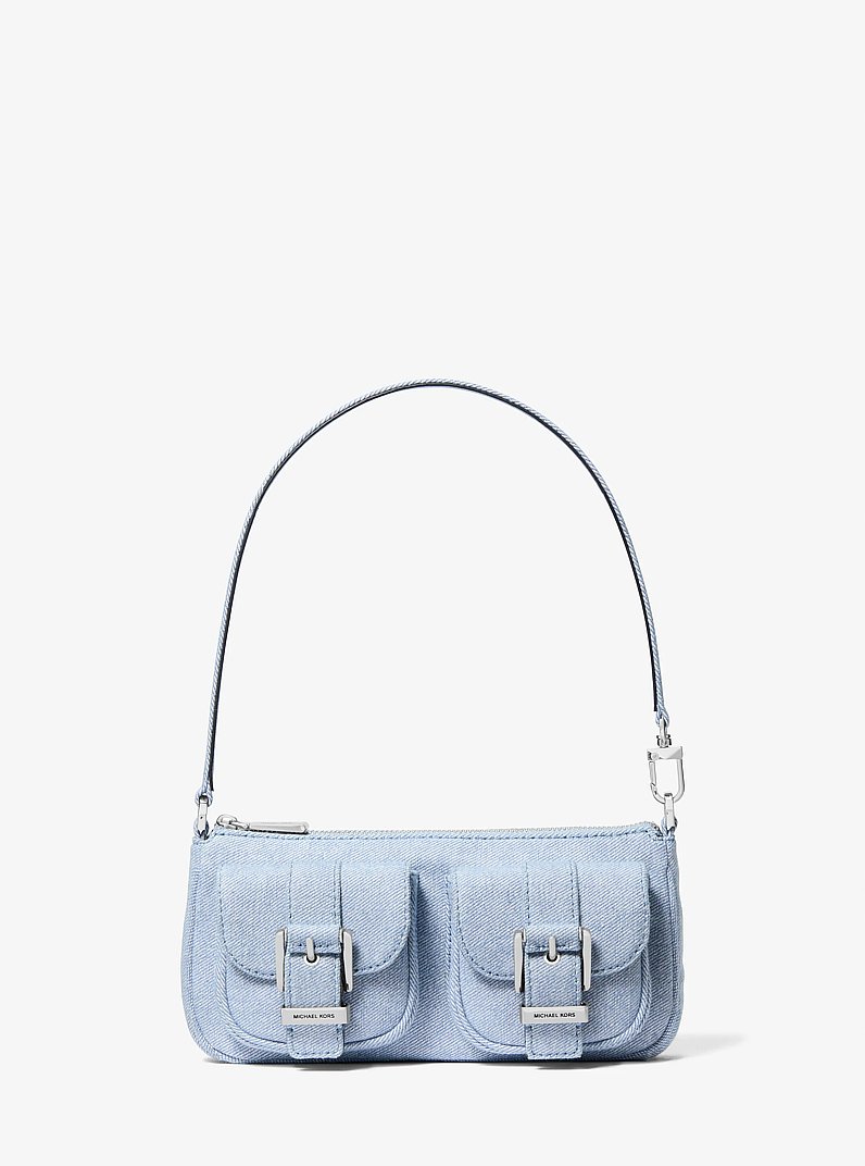 Zoe Small Denim Pochette in BLUE HAZE | Michael Kors