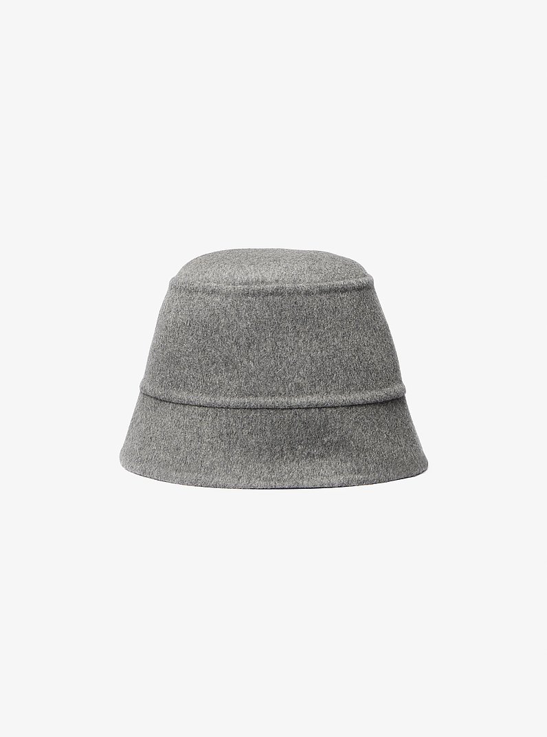 Wool Melton Bucket Hat in BANKER GREY | Michael Kors