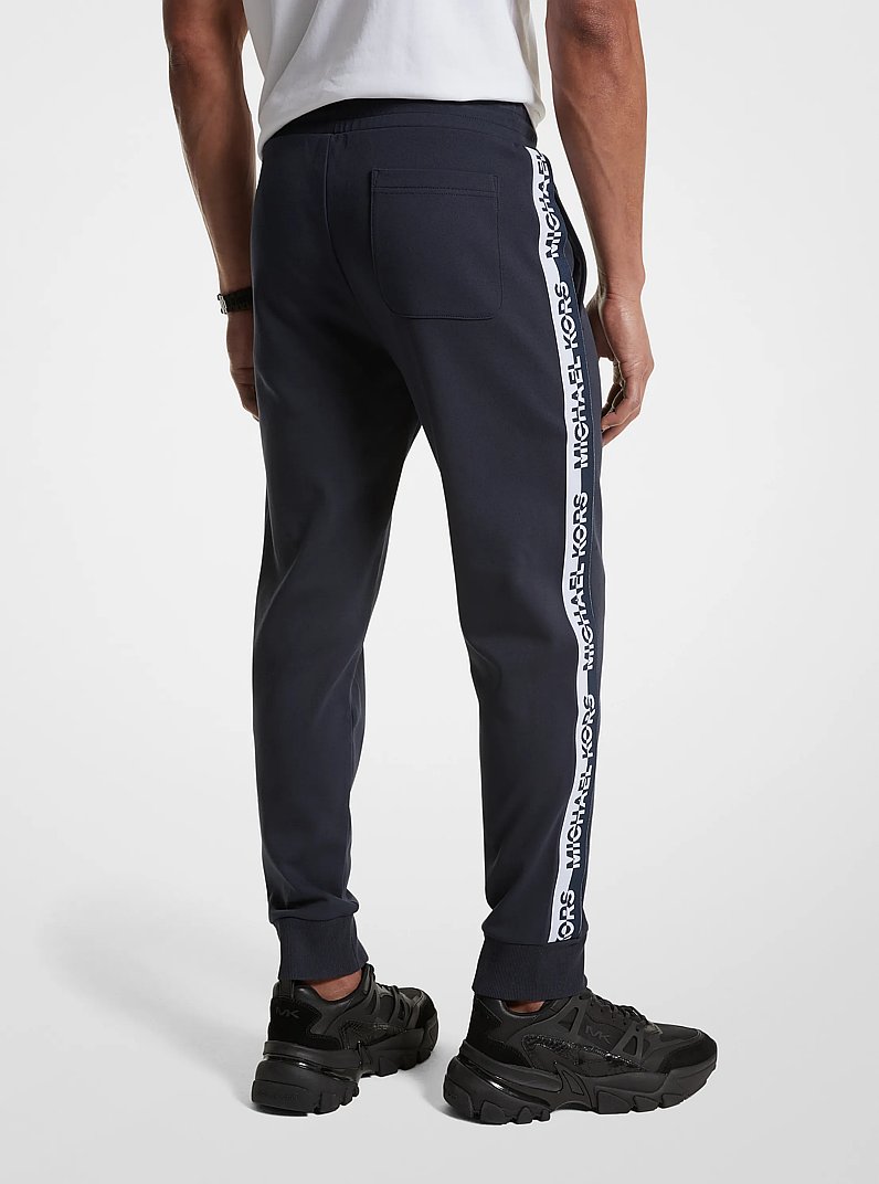 Logo Tape Cotton Blend Joggers in MIDNIGHT | Michael Kors