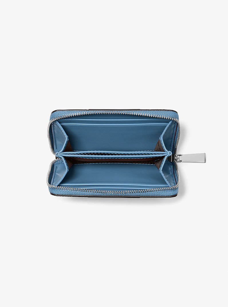Jet Set Small Signature Logo Stripe Card Case in STH PACIFIC | Michael Kors