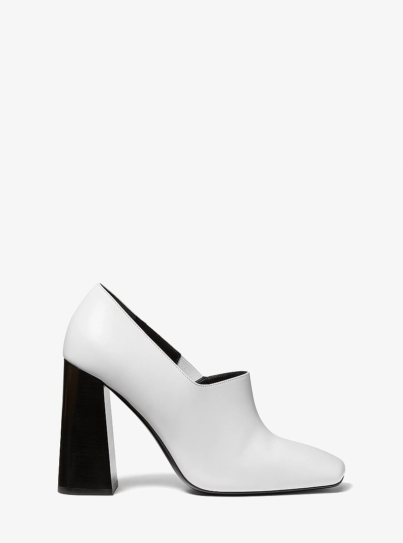 Sofia High Throat Leather Pump in OPTIC WHITE | Michael Kors