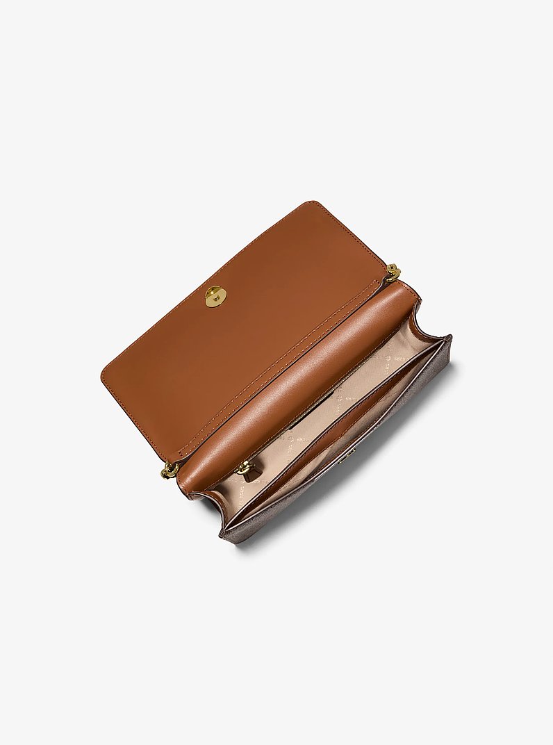 Jet Set Medium Signature Logo Crossbody Bag in BROWN | Michael Kors