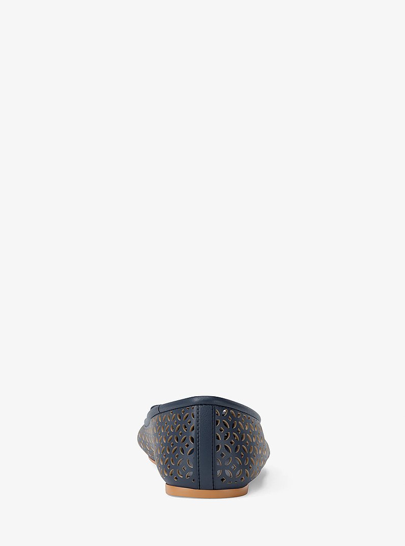 Savannah Perforated Ballet Flat in NAVY | Michael Kors