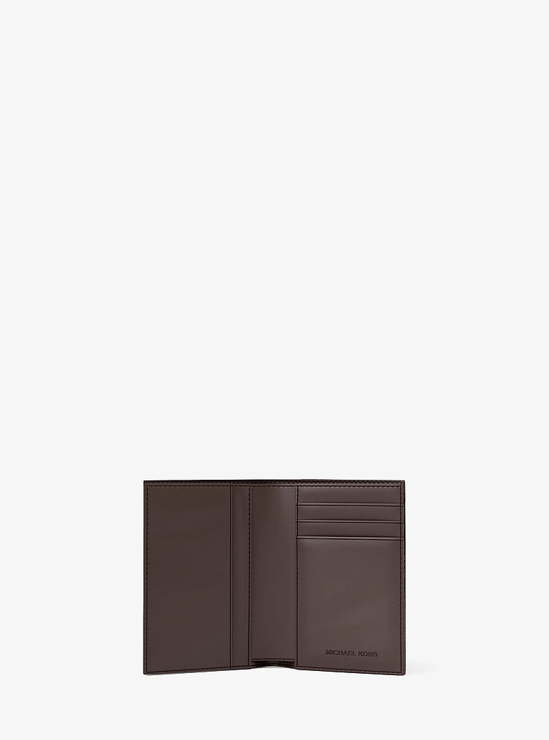 Hudson Signature Logo Folio Card Case in HUSK | Michael Kors