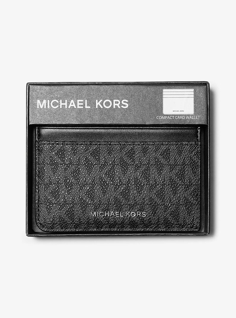 Hudson Signature Logo Card Case in BLACK | Michael Kors