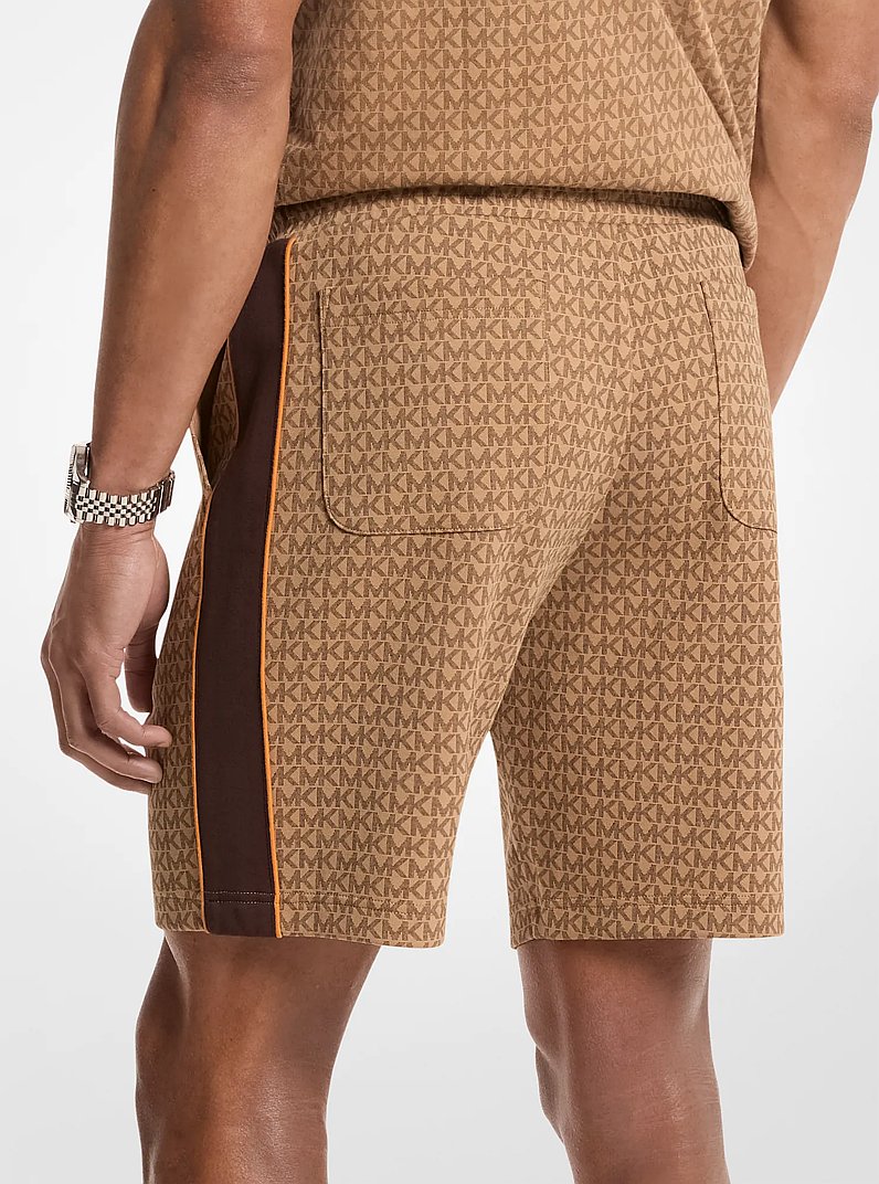 Signature Logo Cotton Blend Shorts in ACC CAMEL | Michael Kors