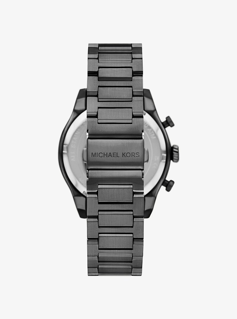 Oversized Panorama Two-Tone Watch in GUNMETAL | Michael Kors