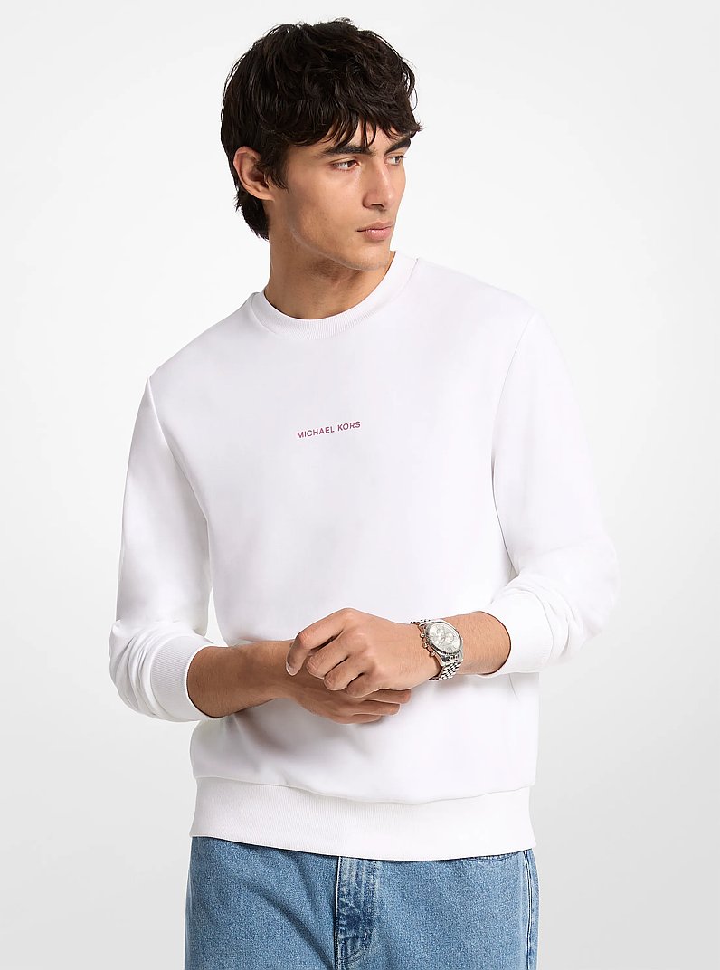 Pullover aus Baumwollmischung mit grafischem Logo in WEISS | Michael Kors
