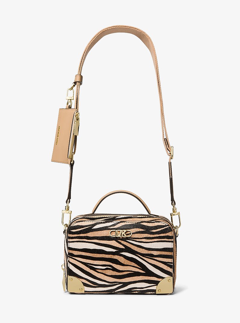 Estelle Small Tiger Print Calf Hair Satchel