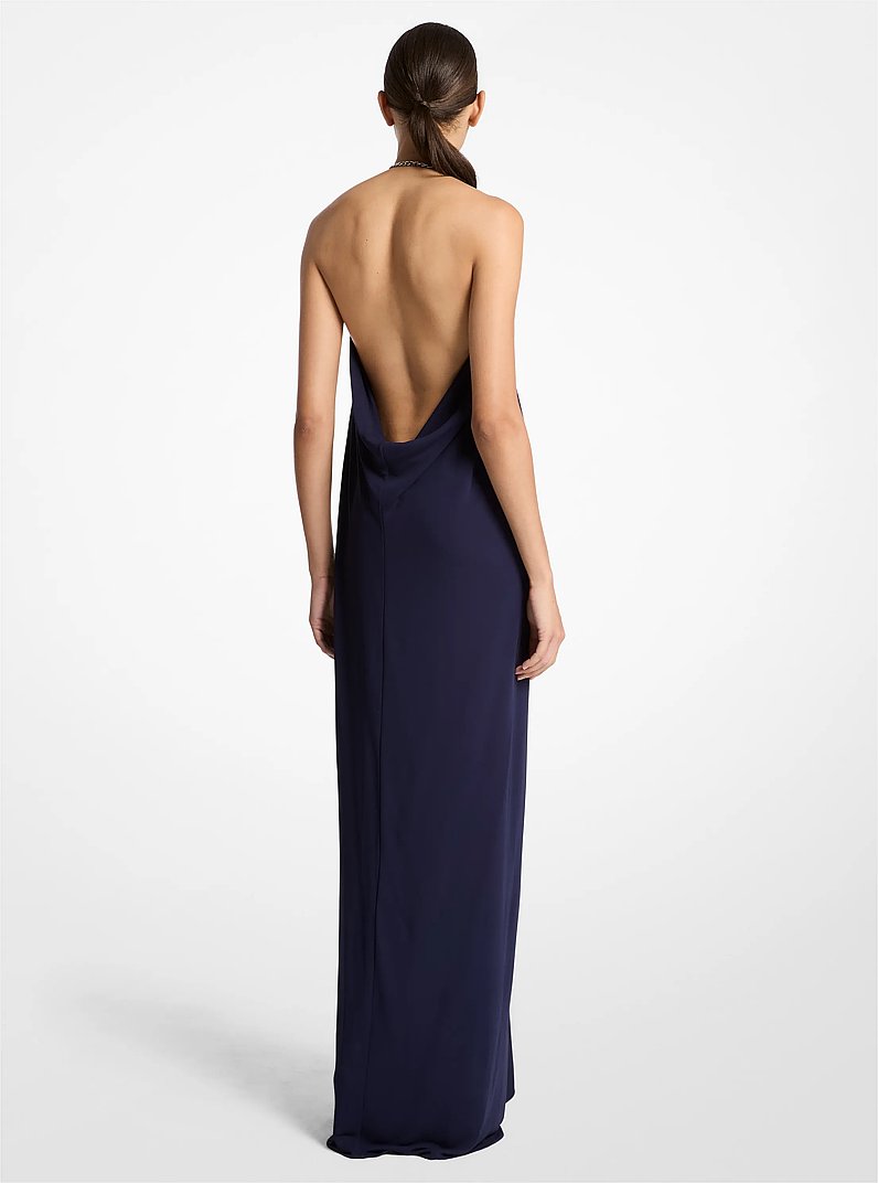 Crepe Jersey Necklace Gown in MARITIME | Michael Kors