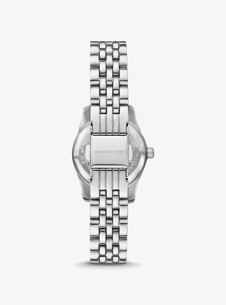 Petite Lexington Pav&eacute; Silver-Tone Watch in SILVER | Michael Kors