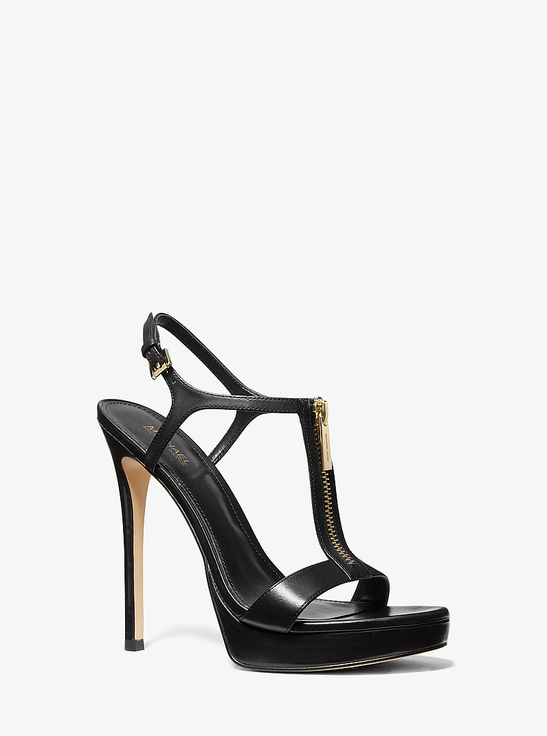 Berkley Leather Stiletto Sandal in BLACK | Michael Kors