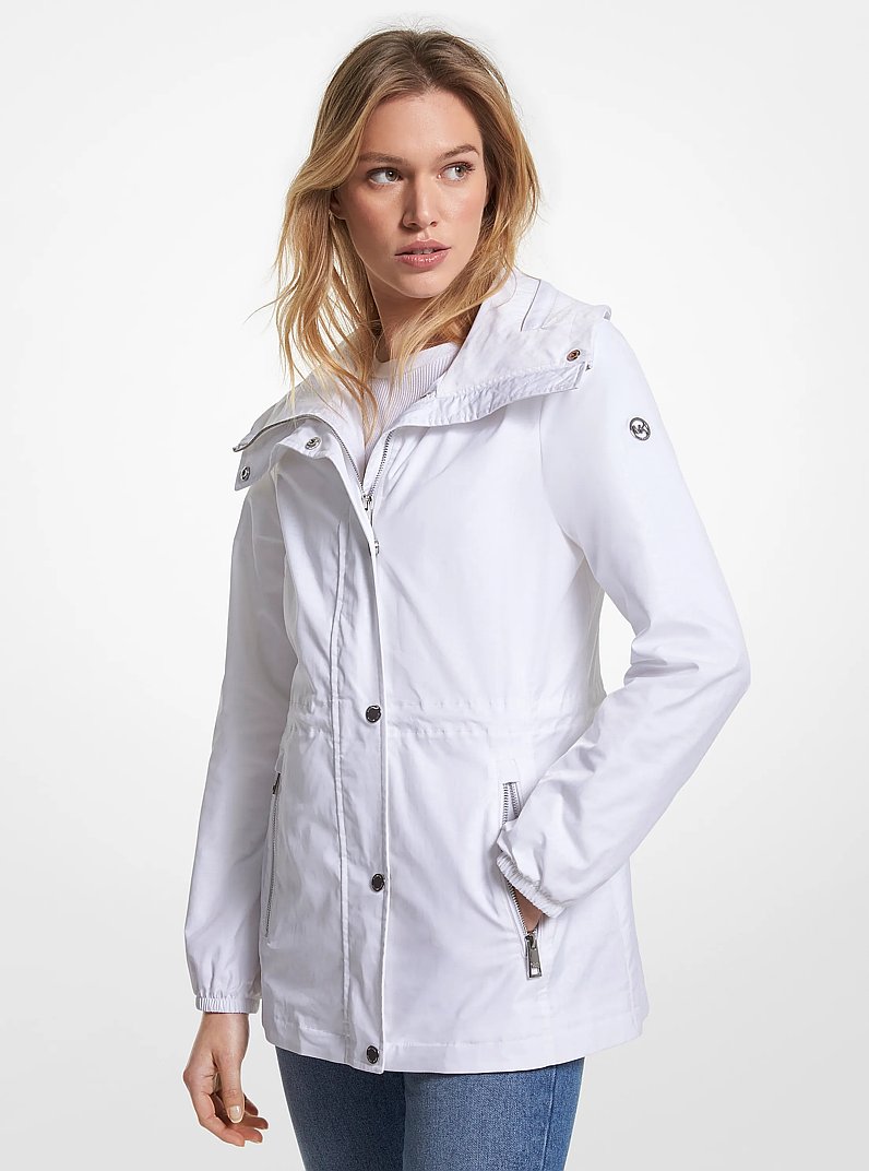 Logo Print Woven Anorak in BLANCO | Michael Kors