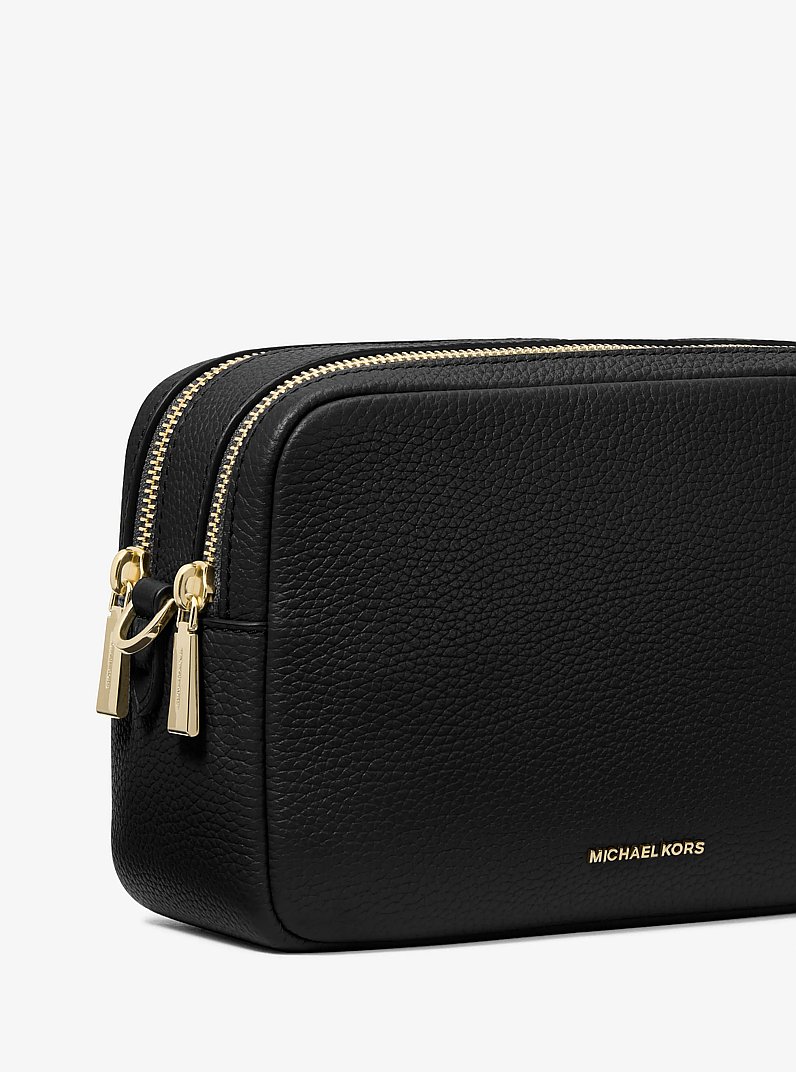 Bryant Medium Pebbled Leather Camera Crossbody Bag in BLACK | Michael Kors
