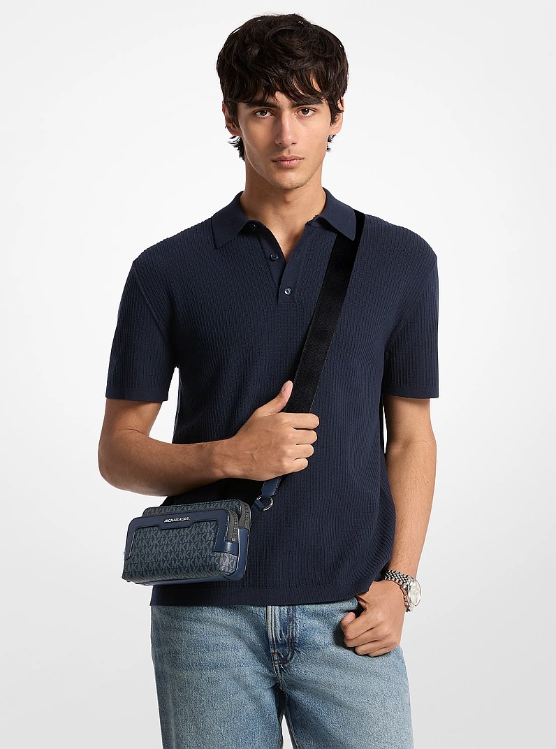 Hudson Signature Logo Crossbody Bag in DRESS BLUES | Michael Kors
