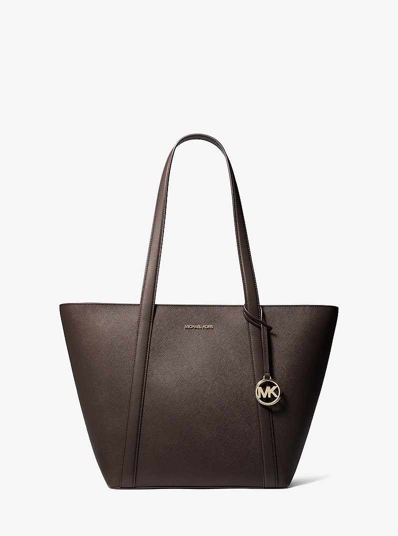 Pratt Large Saffiano Leather Tote Bag in CHOCOLATE | Michael Kors