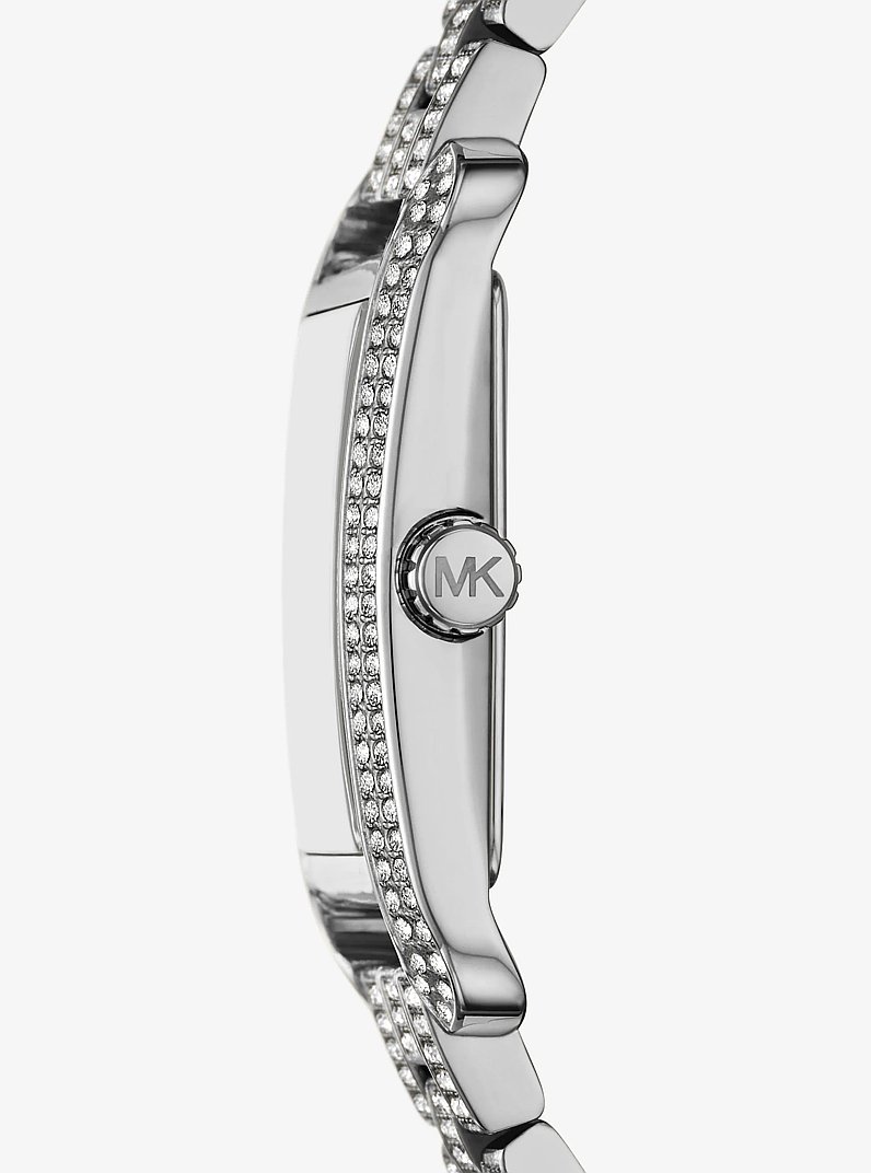 Monroe Pav&eacute; Silver-Tone Watch in SILVER | Michael Kors