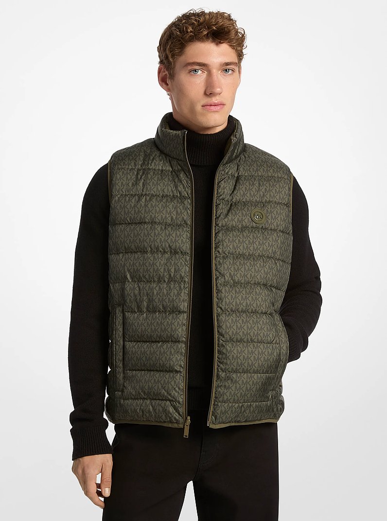 Abbou Signature Logo Reversible Vest in BLACK - Sale | Michael