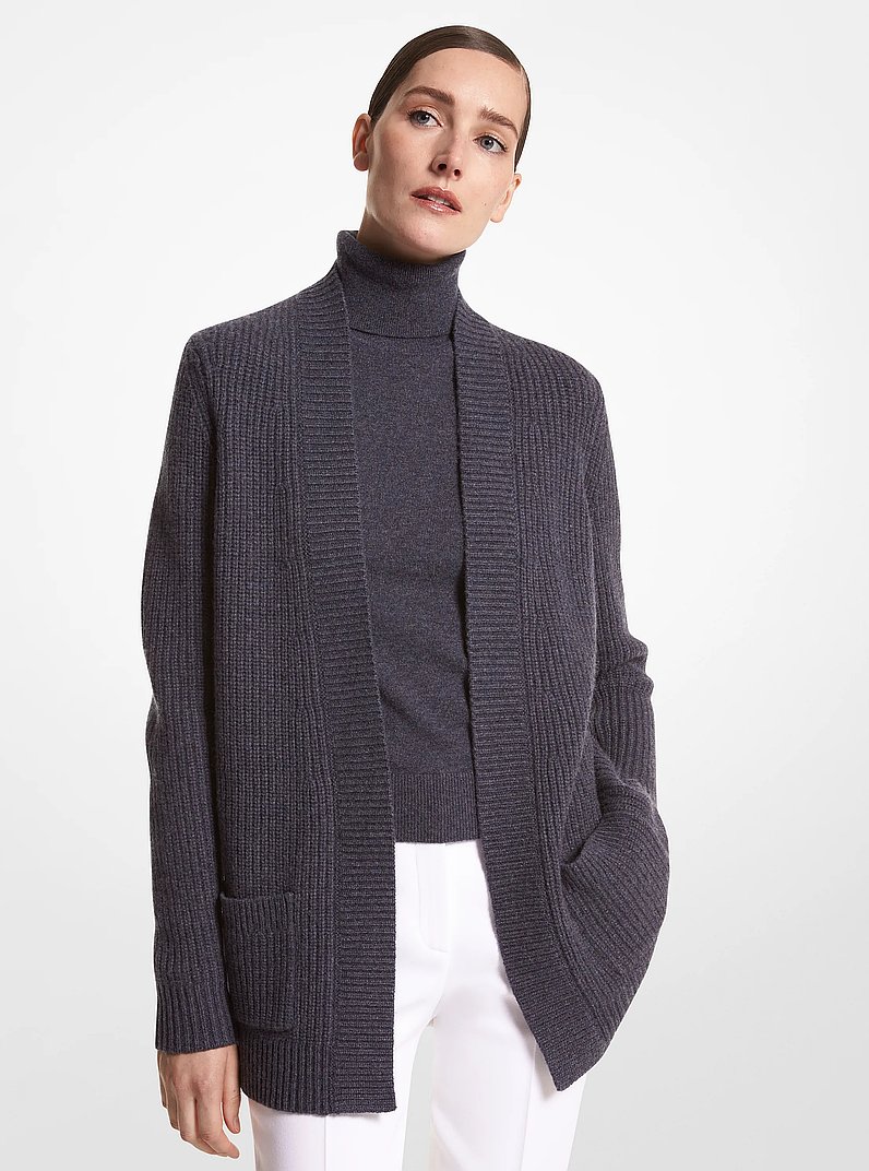 Cashmere Cardigan in INDIGO MELANGE | Michael Kors