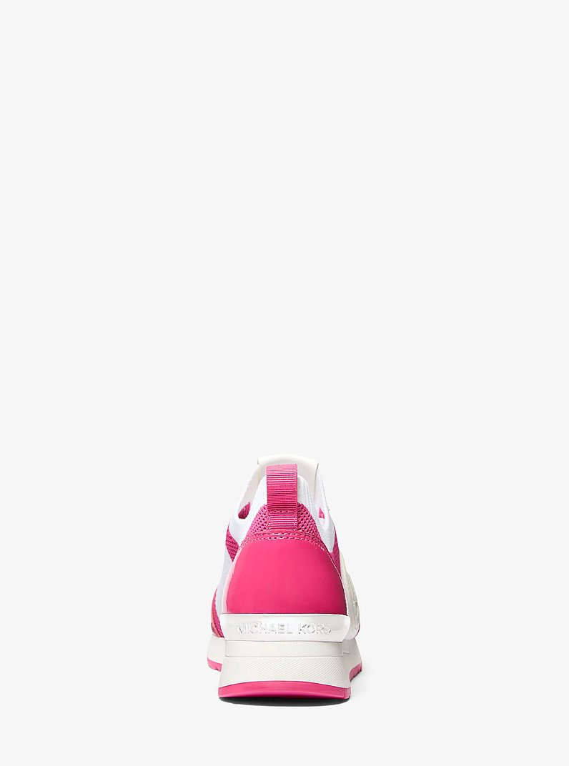 Jenkins Two-Tone Stretch Knit Trainer in DRAGONFRUIT | Michael Kors
