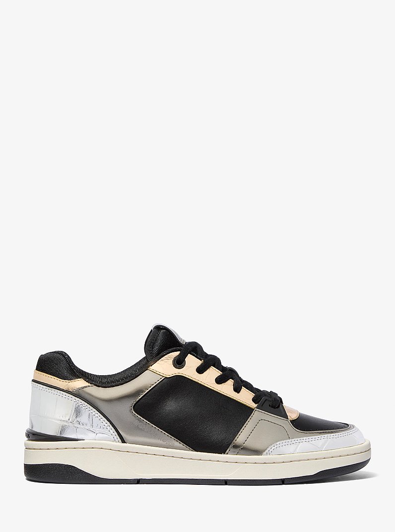 Rebel Color-Block Leather Sneaker in BLACK COMBO | Michael Kors
