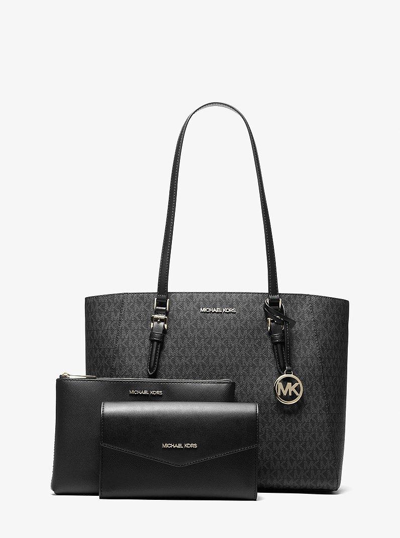 Bolso tote Charlotte grande 3 en 1 con logotipo in NEGRO | Michael Kors