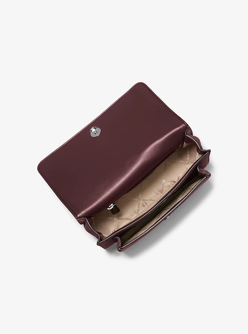 Bolso de hombro Claire grande de gamuza in GUINDA | Michael Kors