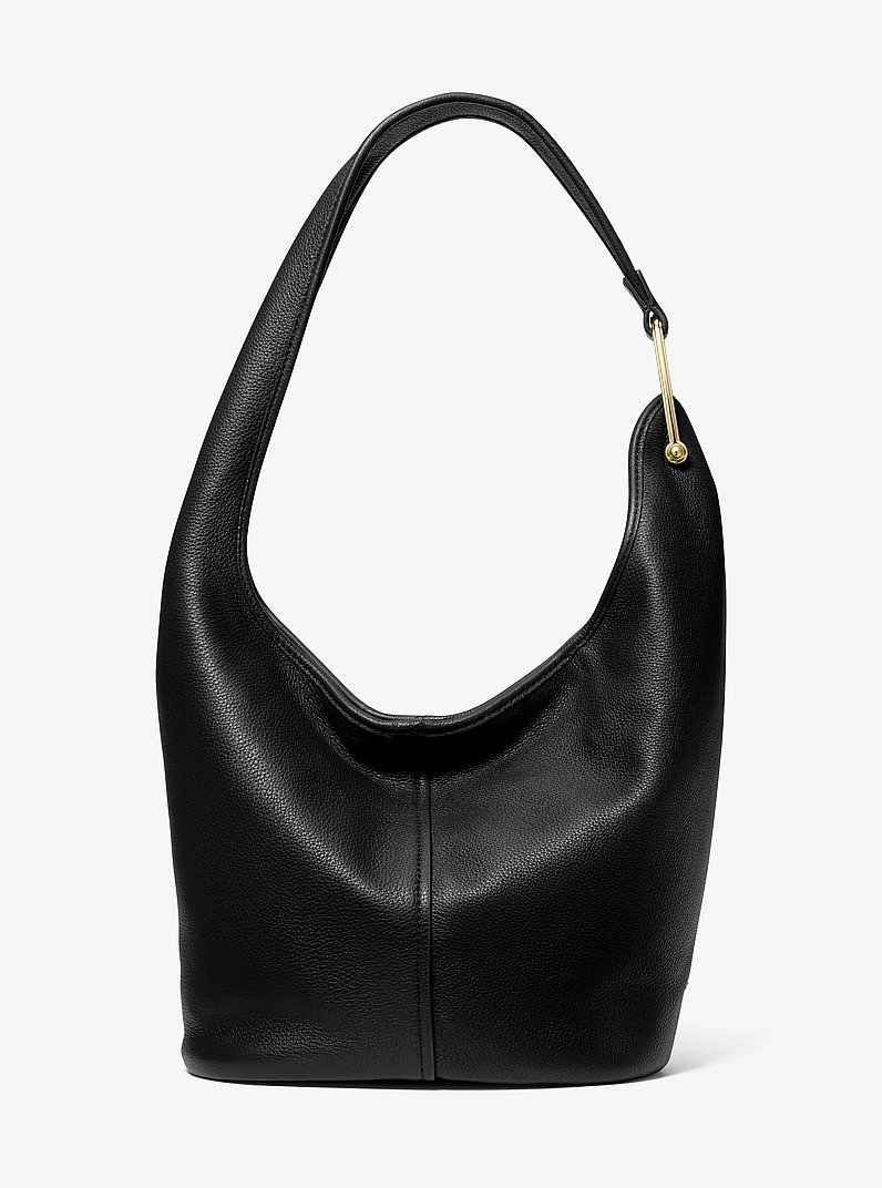 Sonny Medium Leather Shoulder Bag in BLACK | Michael Kors
