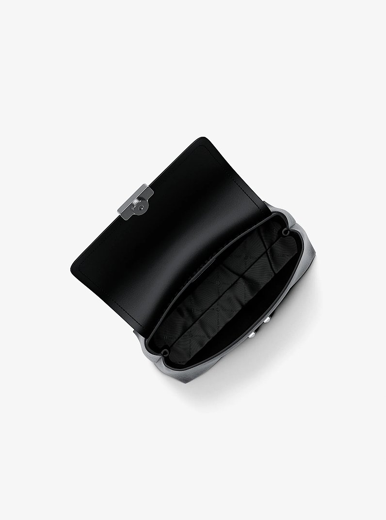 Borsa a mano Tribeca extra-small con stampa logo in NERO | Michael Kors