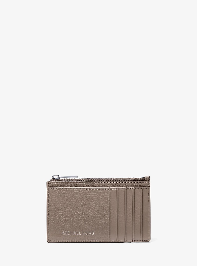 Portefeuille Cooper mince en cuir grain&eacute; &agrave; fermeture &eacute;clair in CHAMPIGNON | Michael Kors