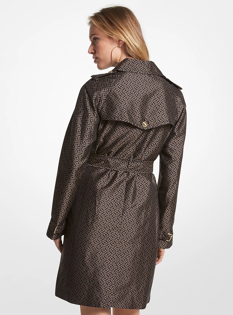 Logo Jacquard Trench Coat