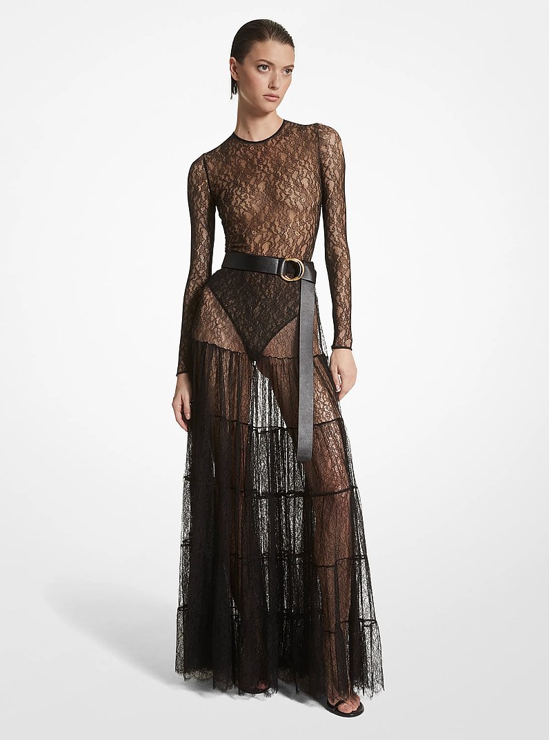 Chantilly Lace Skirt in BLACK | Michael Kors