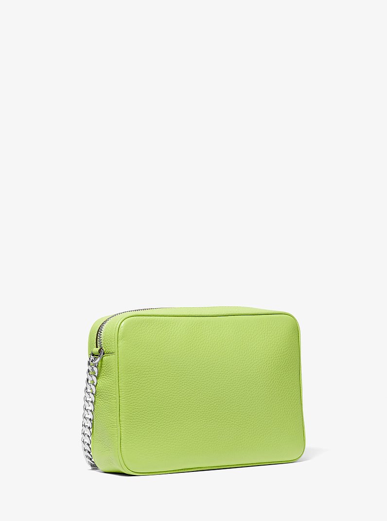 Fulton Large Pebbled Leather Camera Bag in BRT LIMEADE | Michael Kors