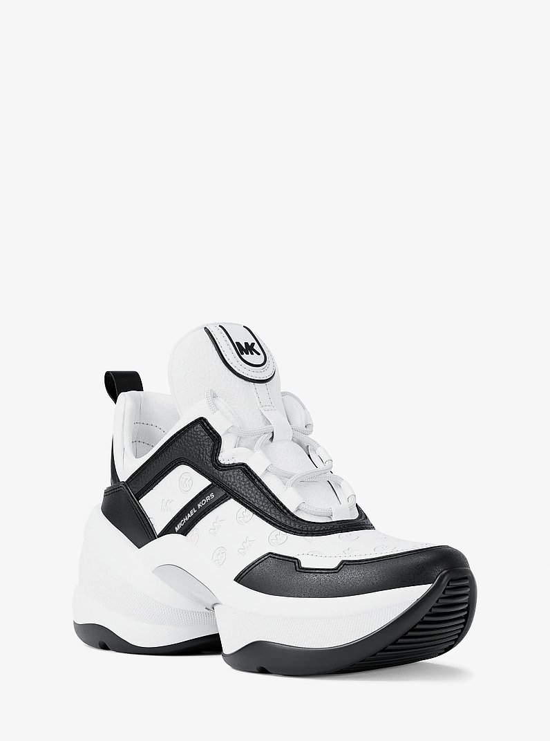 Olympia Logo Debossed Trainer in HIBISCUS - Sale | Michael Kors [US]
