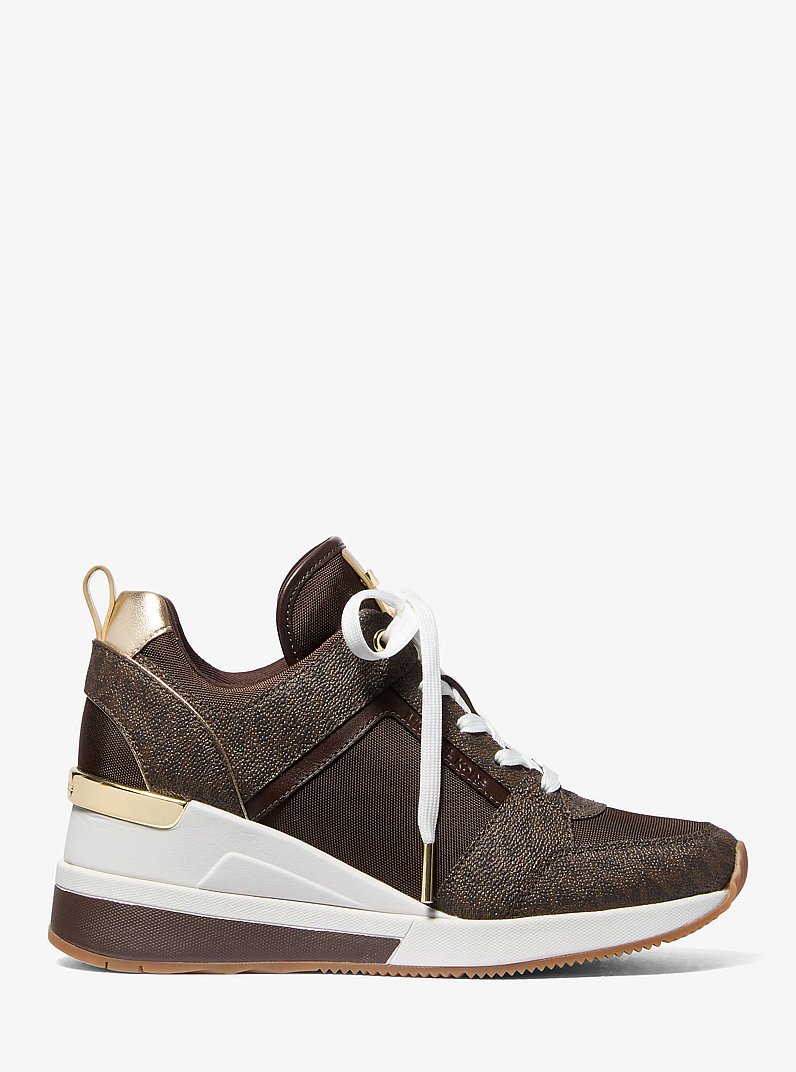 Georgie Signature Logo Trainer in BROWN | Michael Kors