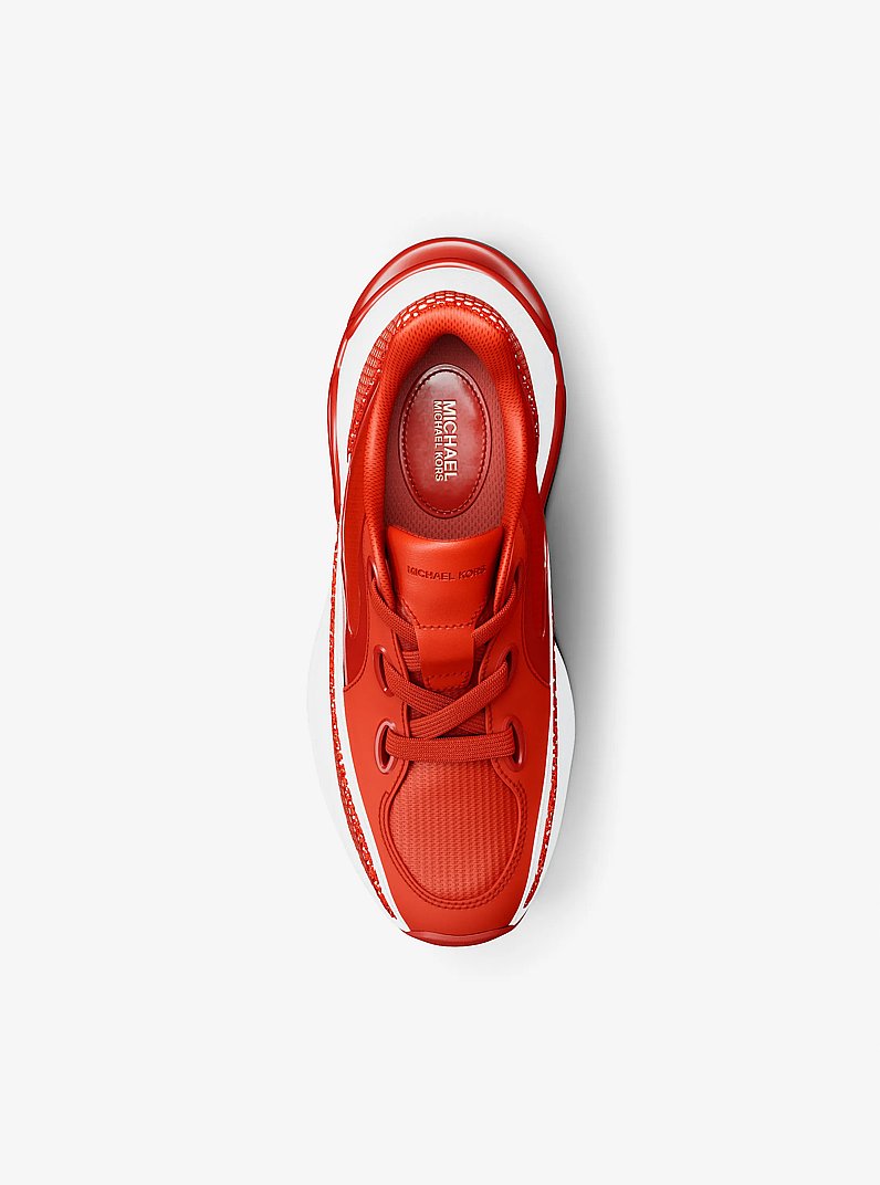 Toni Mixed-Media Sneaker in CRIMSON | Michael Kors