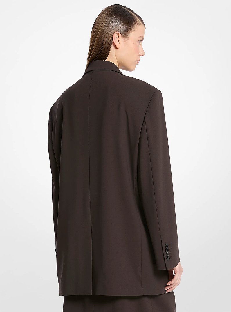 Blazer Ryan de lana el&aacute;stica in CHOCOLATE | Michael Kors