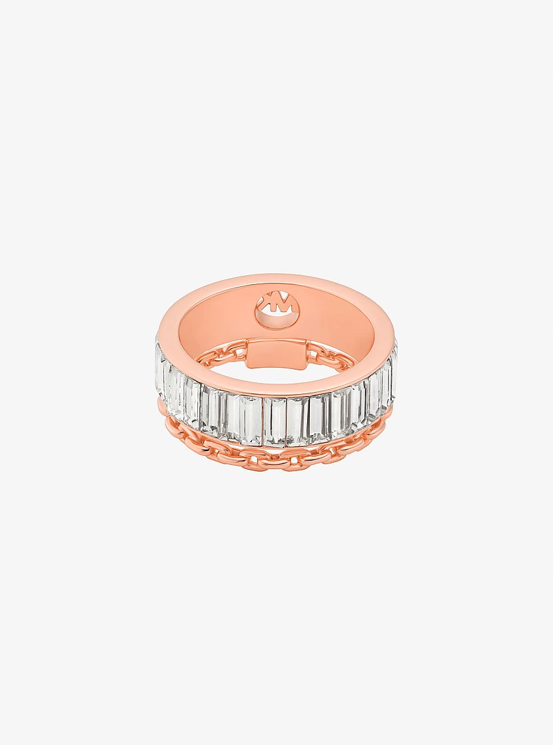 Cubic Zirconia Double Layered Ring in ROSE GOLD | Michael Kors